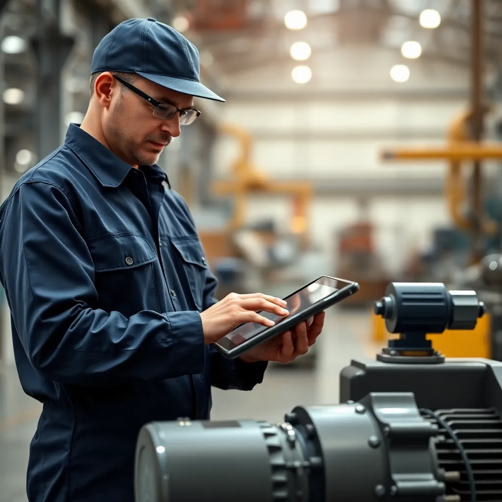 Hydraulic Motor Maintenance Guide Heavy duty hydraulic motor being inspected for peak maintenance performance and industrial efficiency.